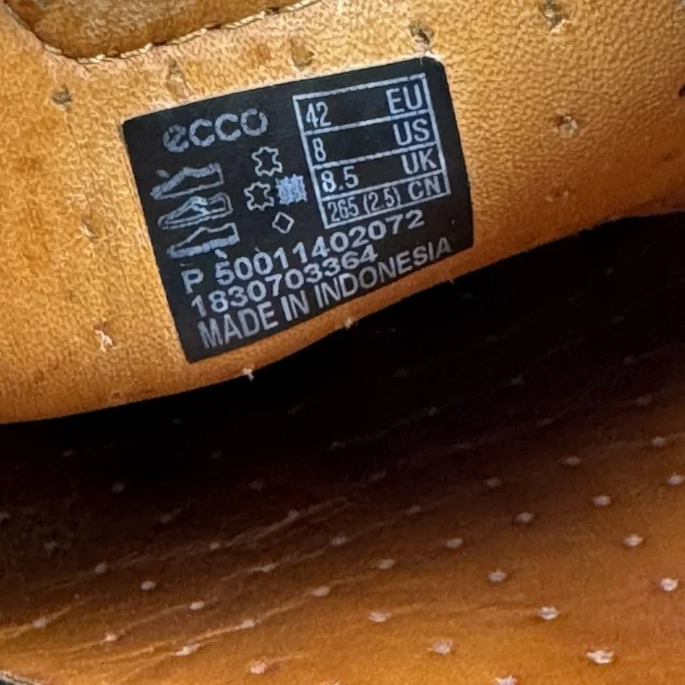 Ecco Fusion II Shoes Mens 8 Leather Slip On Casual Comfort Walking Brown